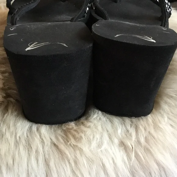 Black and Rhinestone Sandals - Picture 3 of 5